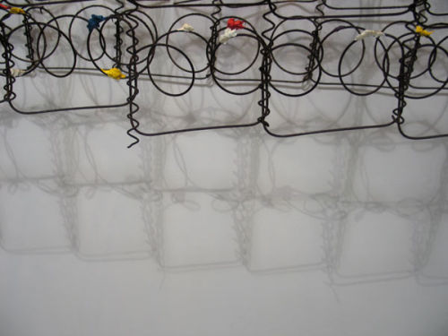 Homage to Pollock II (detail), Rusted Metal and Oils, 2006